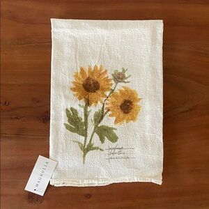 Magnolia Joanna Gaines sunflower tea towel cream linen kitchen hand towel summer